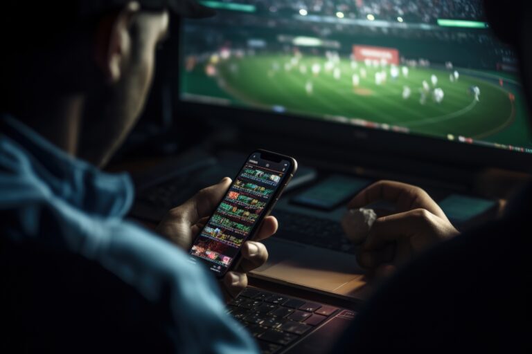 man-gambling-phone-while-watching-football